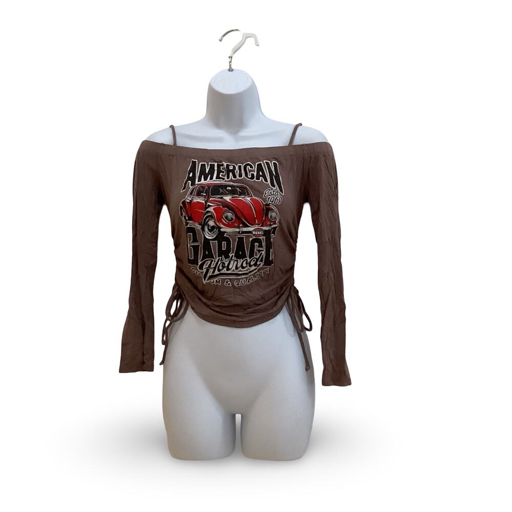 Fashion Magazine Off-Shoulder Crop Top